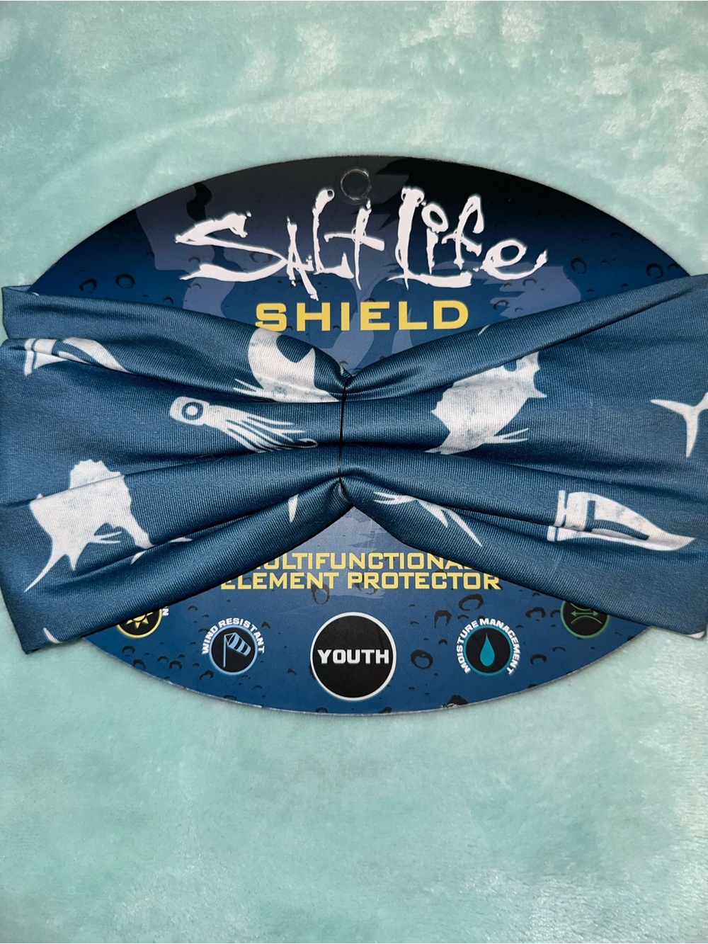 Salt Life Youth Multifunctional Shield - Blue Fish Print